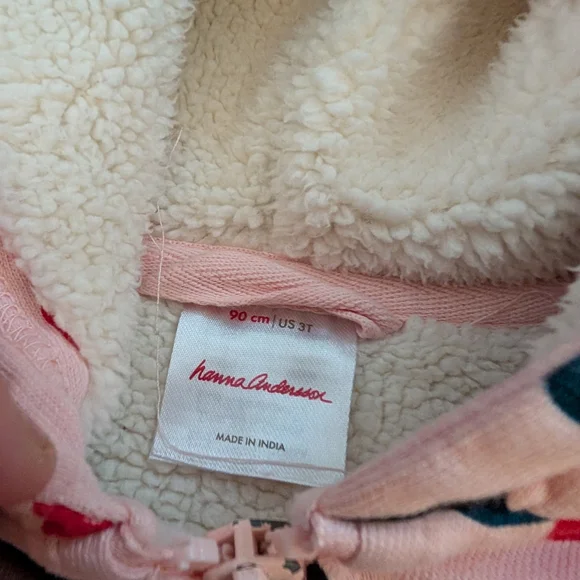 Hanna Andersson Pink and Cream Fleece-Lined Jacket - Picture 2 of 2